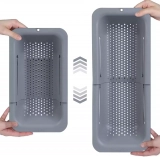 The Ultimate Kitchen Companion BLUE GINKGO Over the Sink Colander Strainer Basket