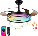 Discover the Modern 42 Inch Retractable Ceiling Fan with Lights and Remote Control